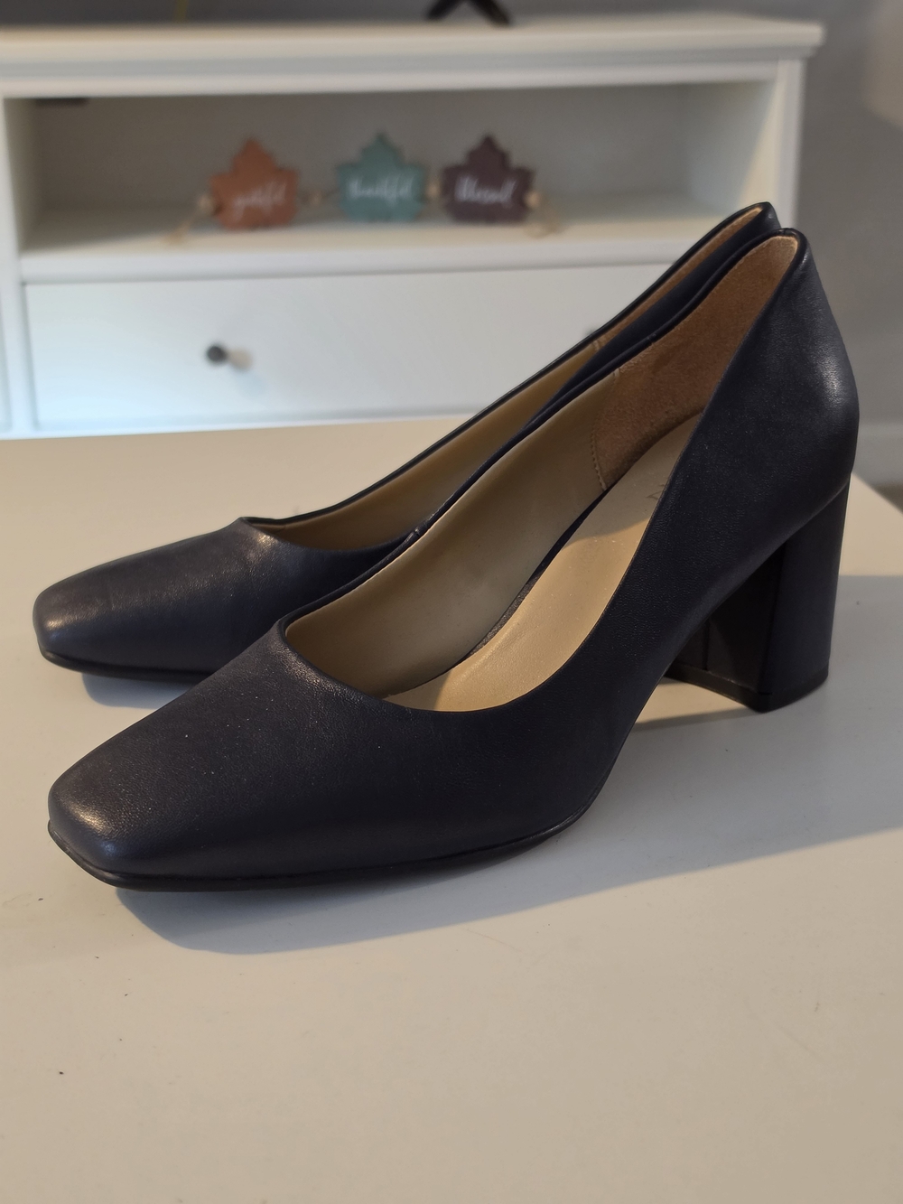 Naturalizer Navy Block Heel Pumps
